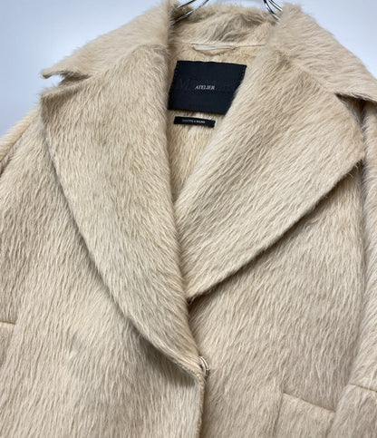 美品 MAX MARA ATELIER マックスマーラアトリエ アルパカシャギーコート クチートアマーノ 101605856 レディース SIZE M