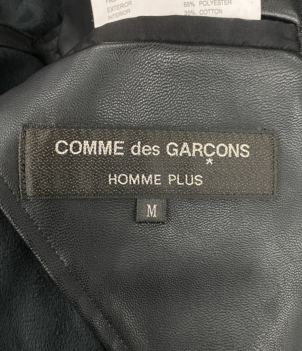 COMME des GARCONS HOMME PLUS フェイクレザー燕尾コート 2024AW PN-J035 メンズ SIZE M コムデギャルソンオムプリュス