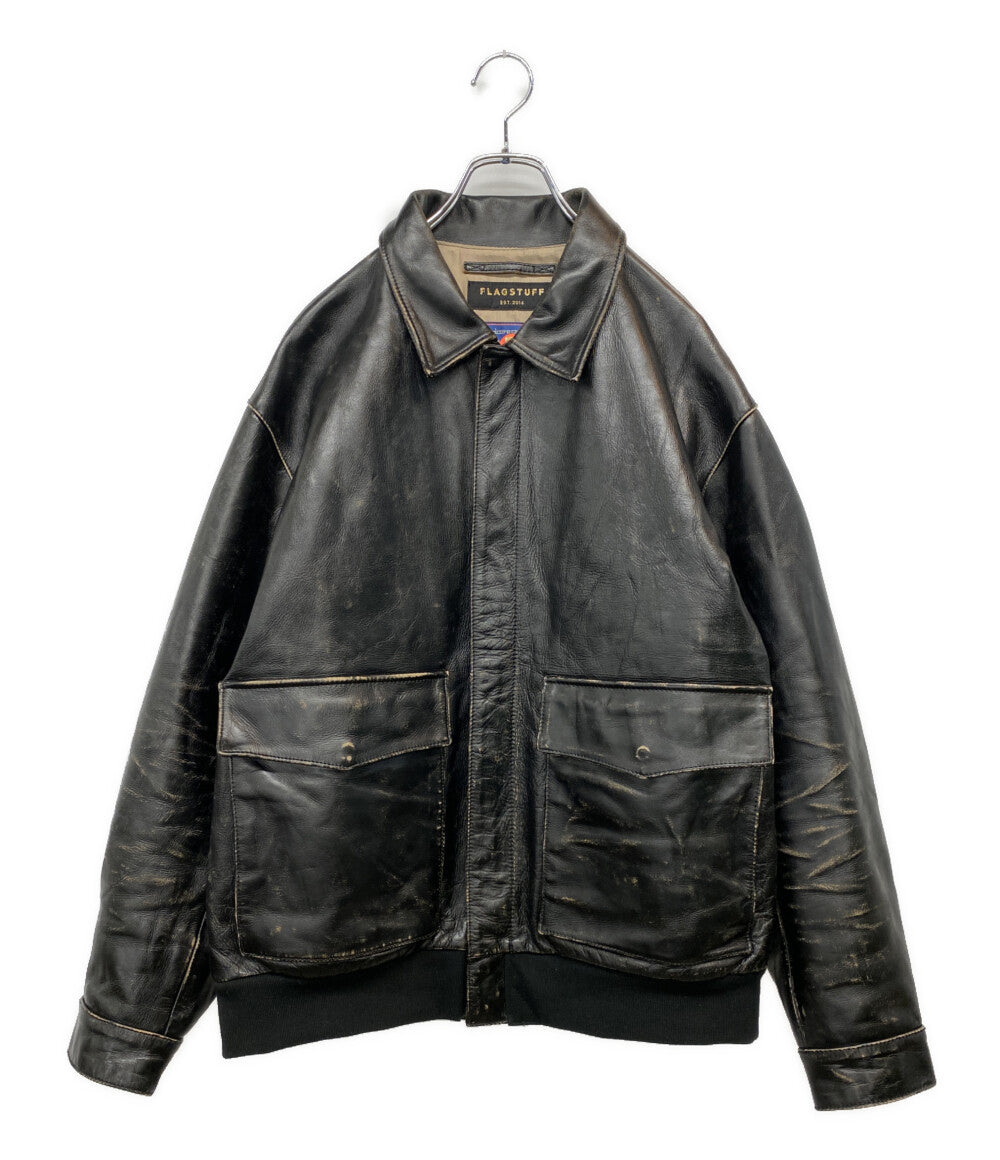 美品 F-LAGSTUF-F フラグスタフ レザージャケット TYPE A-2 DISTRESSED LEATHER JACKET FS1928 メンズ SIZE XL