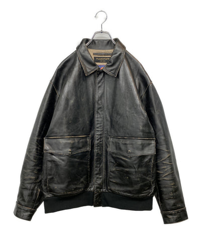 美品 F-LAGSTUF-F フラグスタフ レザージャケット TYPE A-2 DISTRESSED LEATHER JACKET FS1928 メンズ SIZE XL