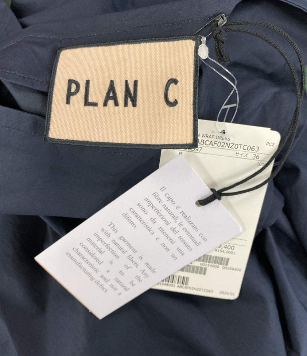 美品 PLAN C ノースリーブワンピース ネイビー 41.ABCAF02NZ0TC063 レディース SIZE 36 プラン シー