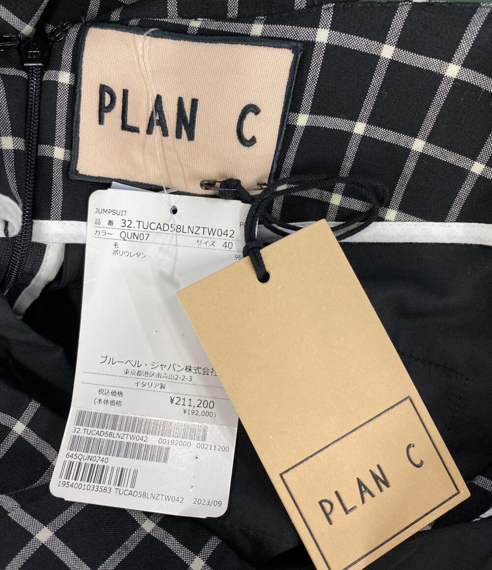 美品 PLAN C サロペットパンツ チェック 32.TUCAD58LNZTW042 レディース SIZE 40 プラン シー