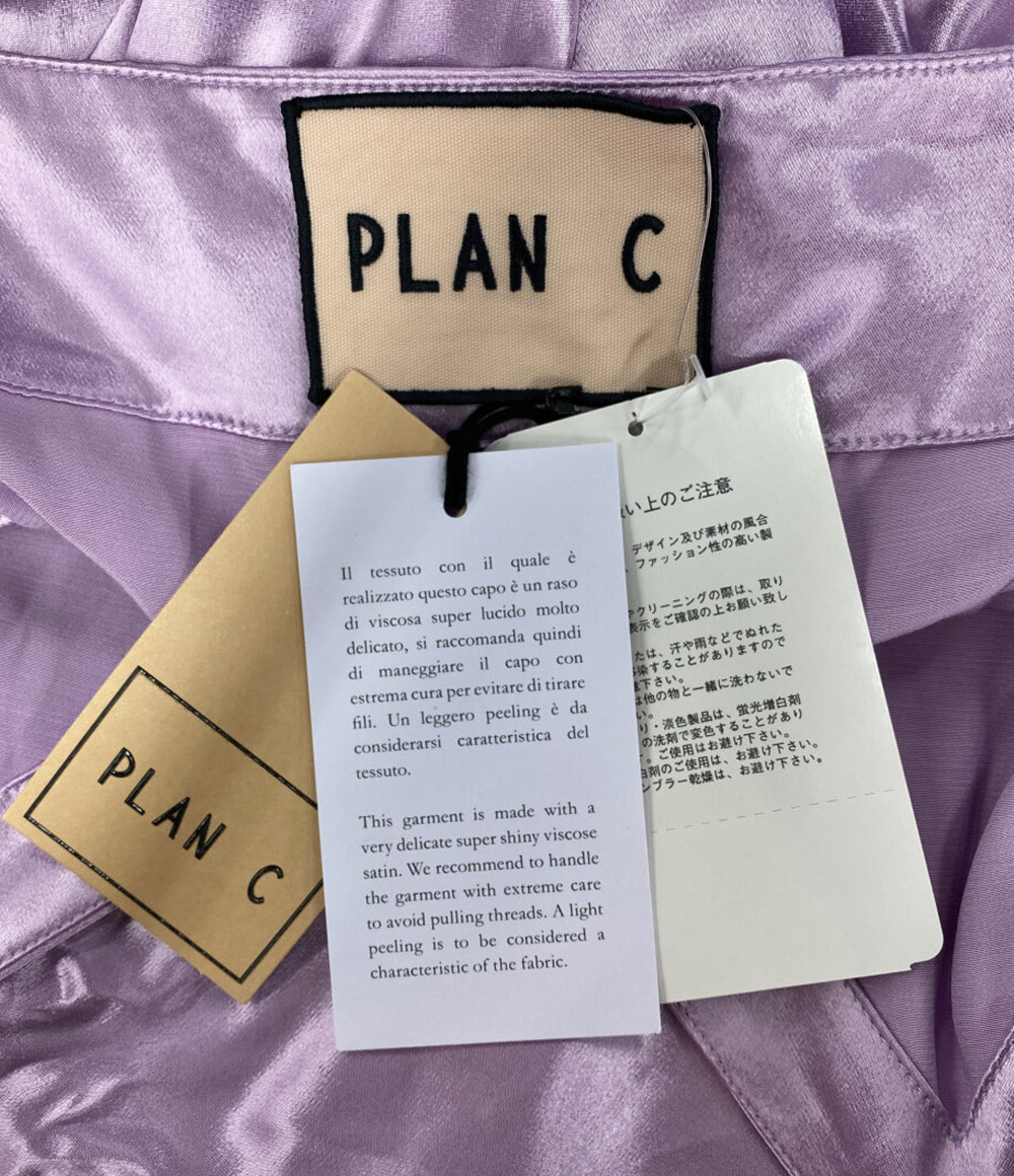 美品 PLAN C サテンスリップドレス パープル 41.ABCAF08NZ0TV019 レディース SIZE 38 プラン シー
