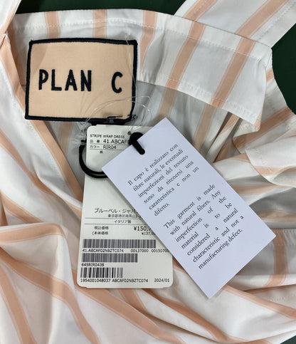美品 PLAN C ノースリーブワンピース ストライプ 41.ABCAF02NBZTC074 レディース SIZE 38 プラン シー