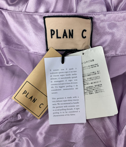 美品 PLAN C サテンスリップドレス キャミワンピ パープル レディース SIZE 40 プラン シー