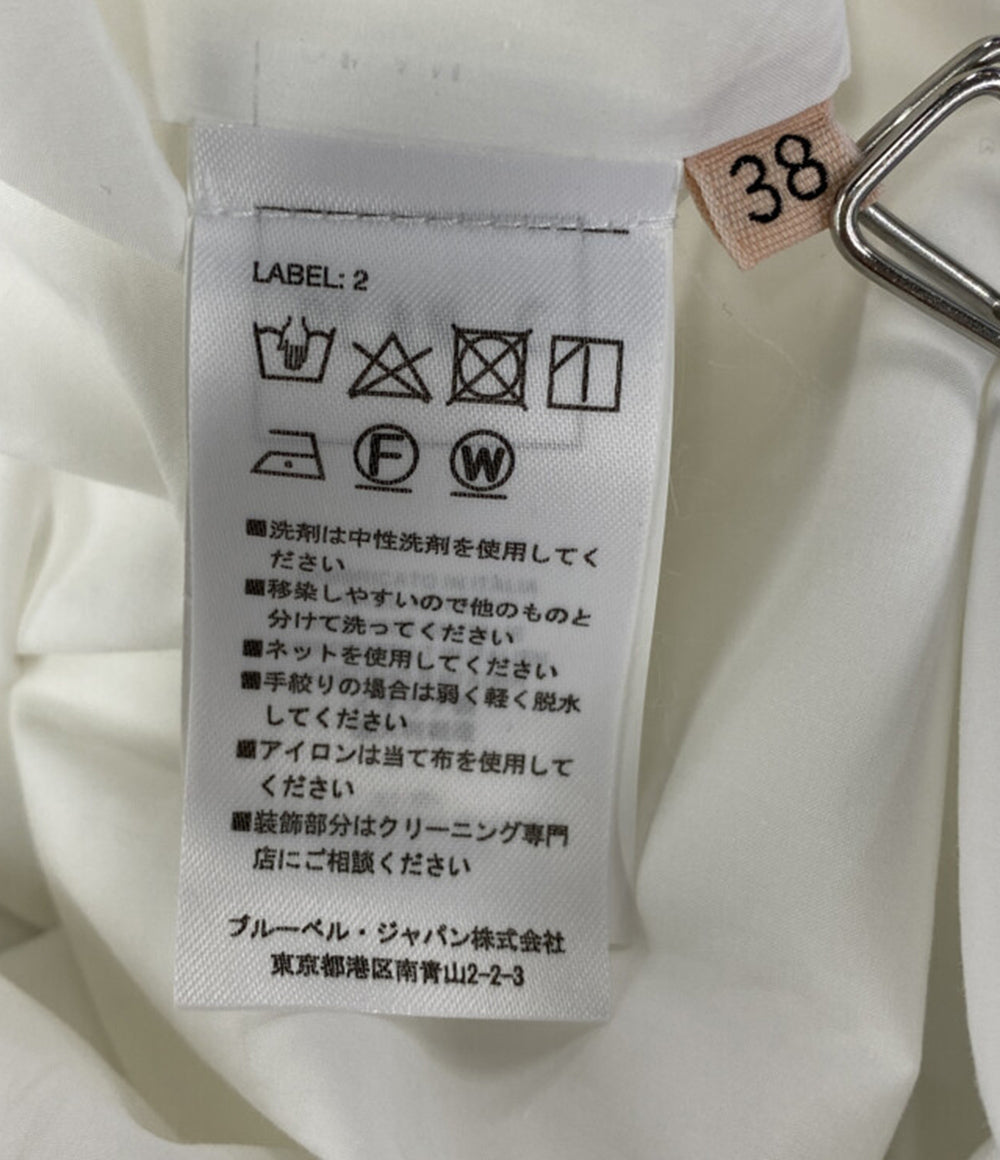 美品 PLAN C ブラウス フィッシュテールスリーブドレス ホワイト レディース SIZE 38 プラン シー