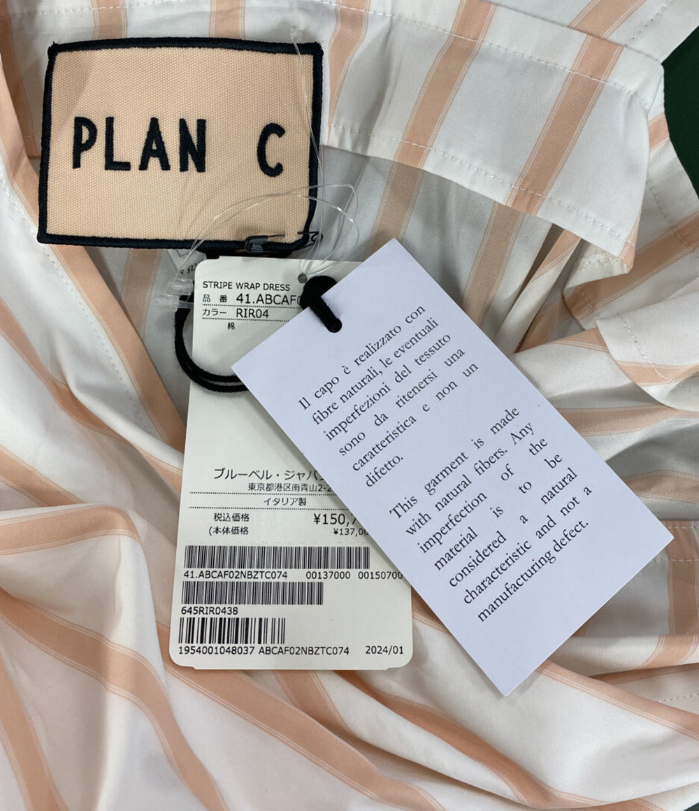 美品 PLAN C ノースリーブワンピース ストライプ41.ABCAF02NBZTC074 レディース SIZE 36 プラン シー