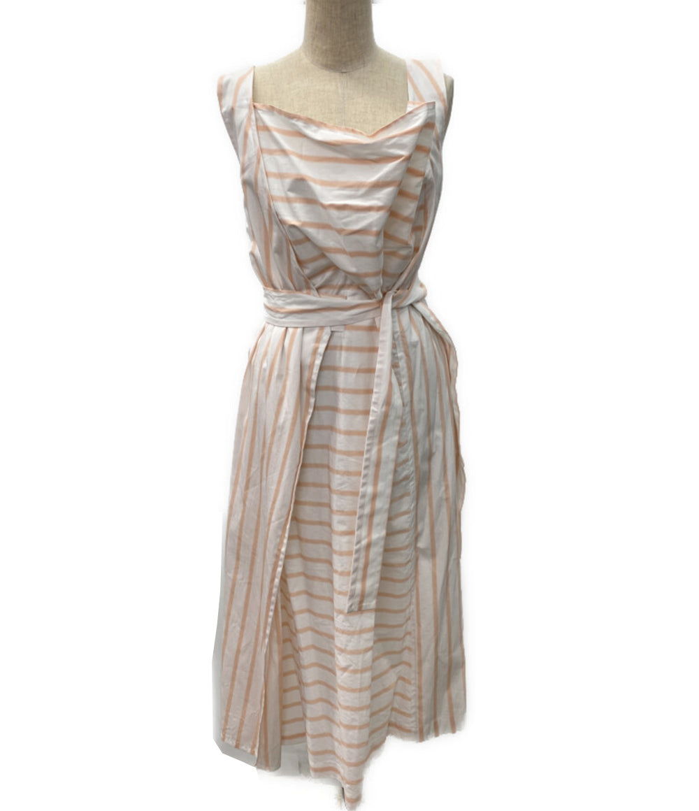 美品 PLAN C ノースリーブワンピース ストライプ 41.ABCAF02NBZTC074 レディース SIZE 40 プラン シー