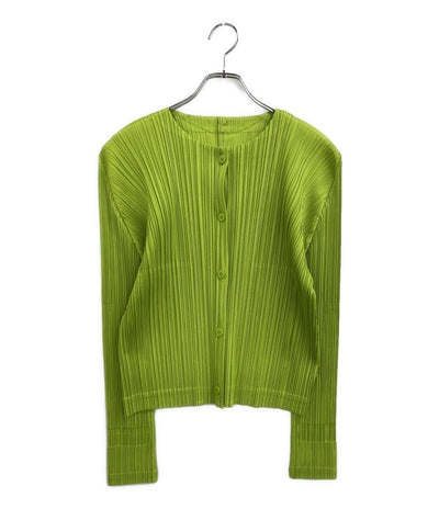 美品 PLEATS PLEASE カーディガン グリーン PP53JO124 レディース SIZE 5 プリーツプリーズ