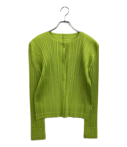 美品 PLEATS PLEASE カーディガン グリーン PP53JO124 レディース SIZE 5 プリーツプリーズ