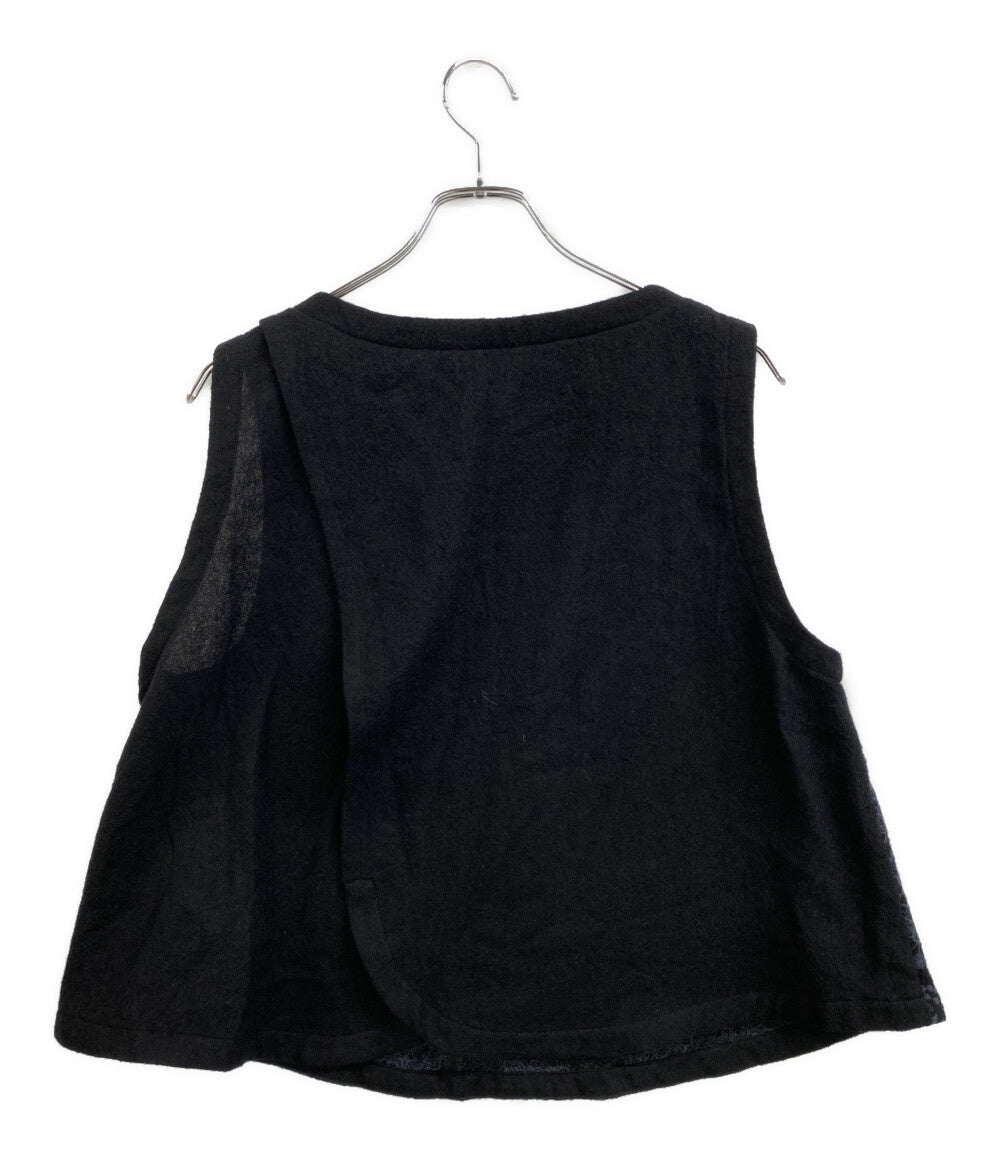 美品 Cotton House Aya Castle Combe garden ベスト ブラック カメリアガーデン LWCV04031EM レディース SIZE M コットンハウスアヤ カッスルクームガーデン
