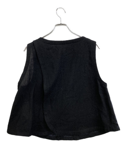 美品 Cotton House Aya Castle Combe garden ベスト ブラック カメリアガーデン LWCV04031EM レディース SIZE M コットンハウスアヤ カッスルクームガーデン
