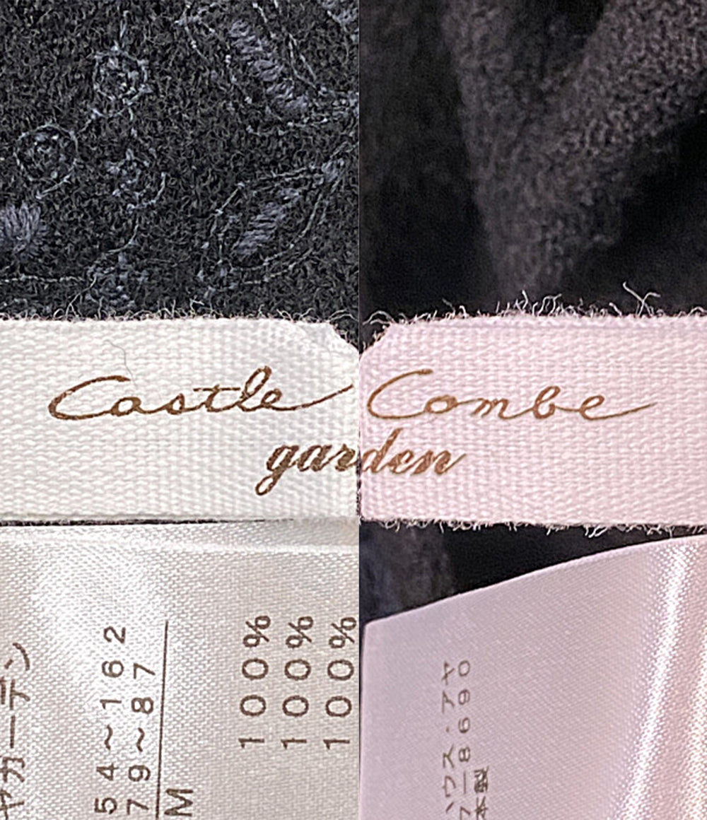 美品 Cotton House Aya Castle Combe garden ベスト ブラック カメリアガーデン LWCV04031EM レディース SIZE M コットンハウスアヤ カッスルクームガーデン