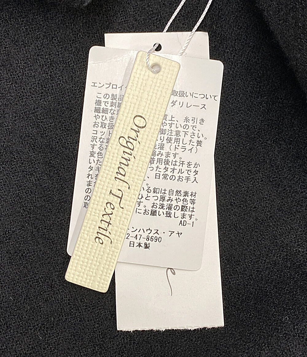 美品 Cotton House Aya Castle Combe garden ベスト ブラック カメリアガーデン LWCV04031EM レディース SIZE M コットンハウスアヤ カッスルクームガーデン