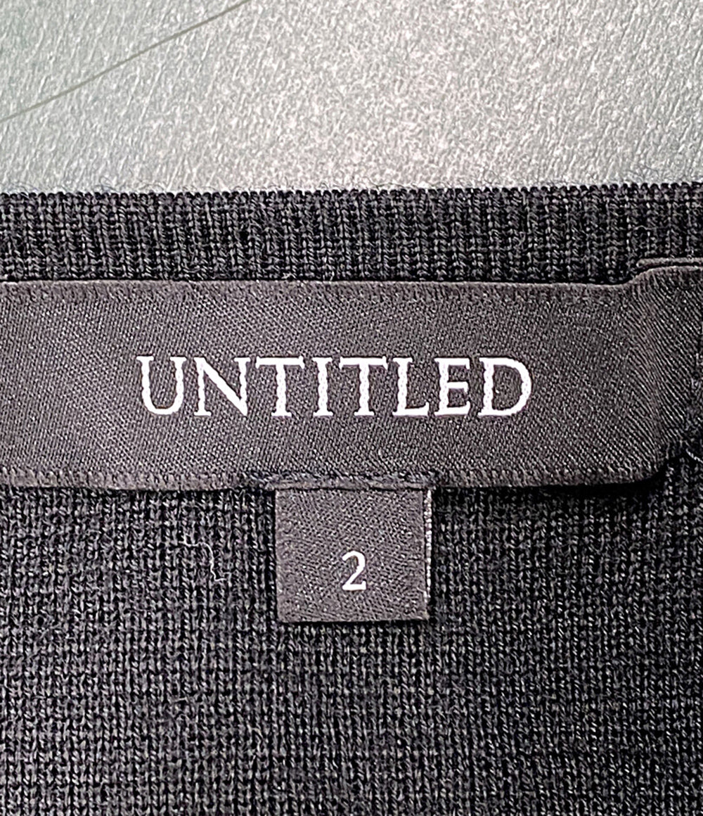美品 UNTITLED カーディガン ブラック 153-33454 レディース SIZE 2 アンタイトル
