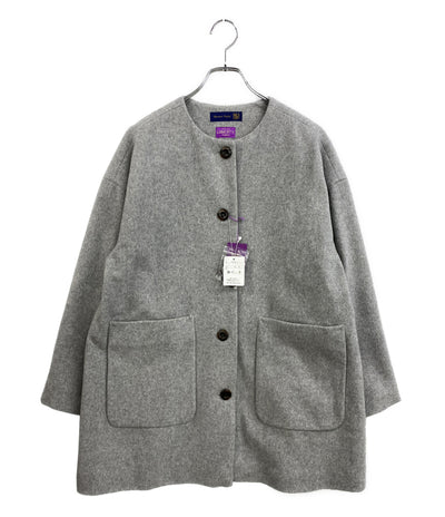 美品 Shower Party コート 裏リバティ ノーカラーコート グレー レディース SIZE 1 シャワーパーティー
