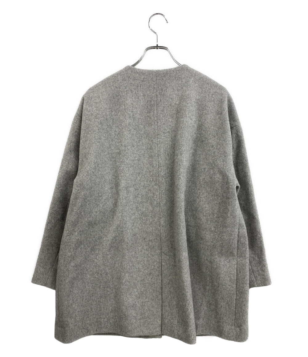 美品 Shower Party コート 裏リバティ ノーカラーコート グレー レディース SIZE 1 シャワーパーティー