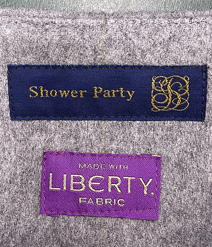 美品 Shower Party コート 裏リバティ ノーカラーコート グレー レディース SIZE 1 シャワーパーティー