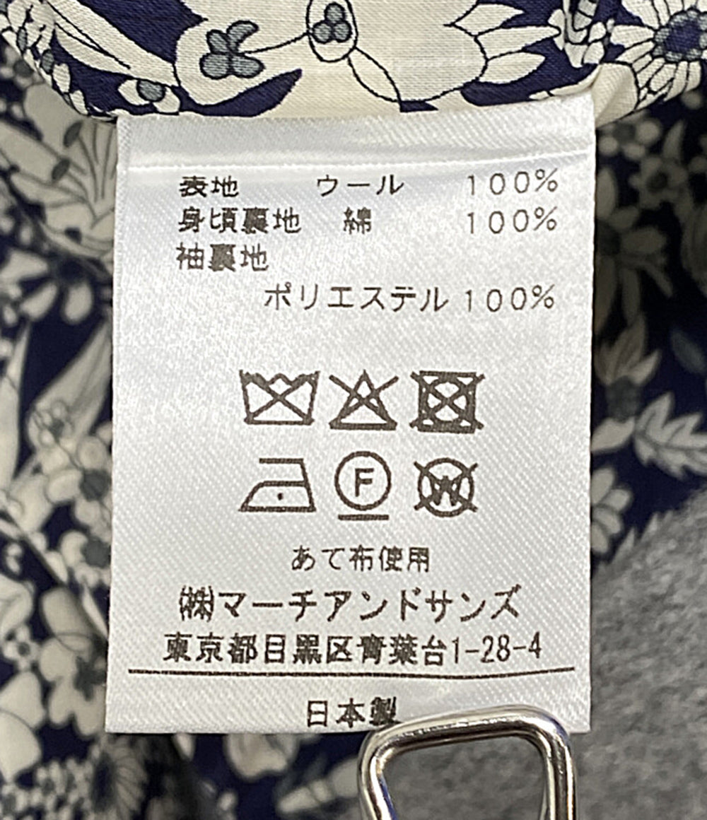 美品 Shower Party コート 裏リバティ ノーカラーコート グレー レディース SIZE 1 シャワーパーティー