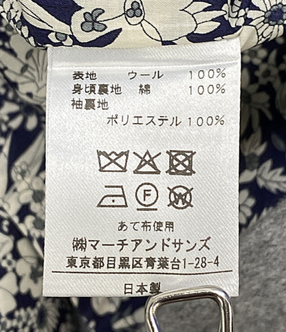 美品 Shower Party コート 裏リバティ ノーカラーコート グレー レディース SIZE 1 シャワーパーティー