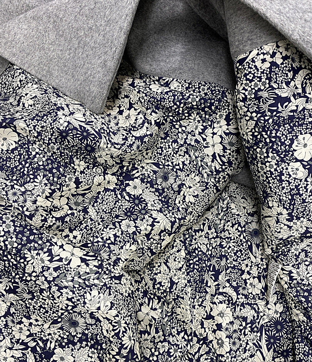 美品 Shower Party コート 裏リバティ ノーカラーコート グレー レディース SIZE 1 シャワーパーティー