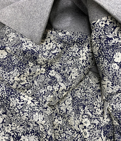 美品 Shower Party コート 裏リバティ ノーカラーコート グレー レディース SIZE 1 シャワーパーティー