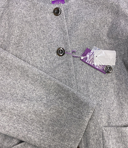 美品 Shower Party コート 裏リバティ ノーカラーコート グレー レディース SIZE 1 シャワーパーティー