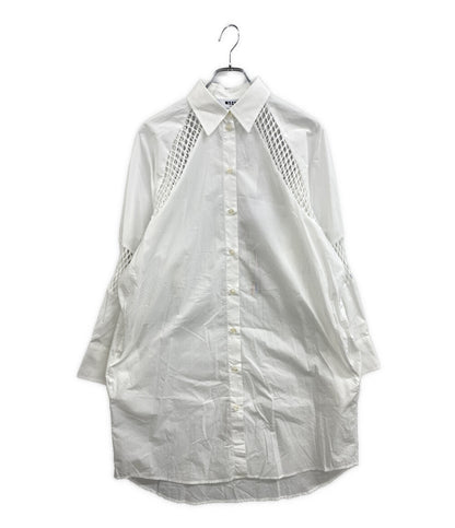 MSGM 長袖シャツワンピース MESH MIX LONG BLOUSE 3441MDA183 レディース SIZE 36 エムエスジーエム