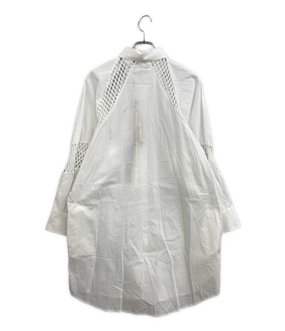 MSGM 長袖シャツワンピース MESH MIX LONG BLOUSE 3441MDA183 レディース SIZE 36 エムエスジーエム
