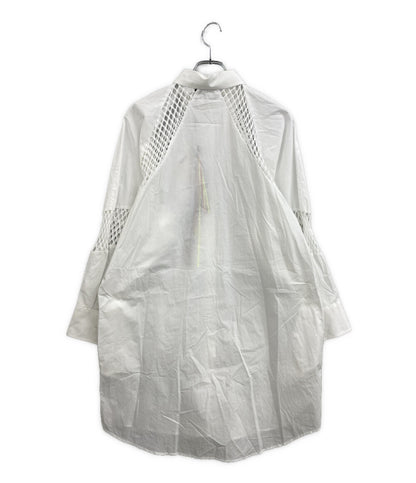 MSGM 長袖シャツワンピース MESH MIX LONG BLOUSE 3441MDA183 レディース SIZE 36 エムエスジーエム
