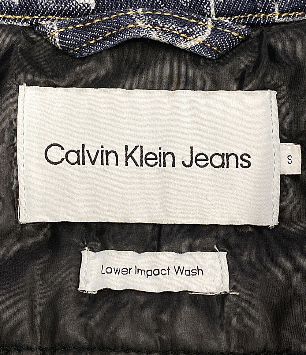 calvin klein Jeans デニムジャケット デニムシグネチャーロゴ ネイビー メンズ SIZE S カルバンクラインジーンズ