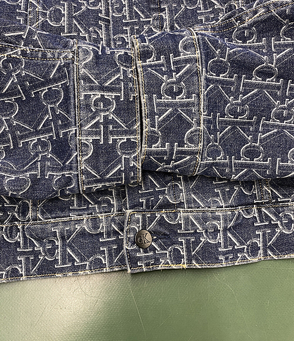 calvin klein Jeans デニムジャケット デニムシグネチャーロゴ ネイビー メンズ SIZE S カルバンクラインジーンズ