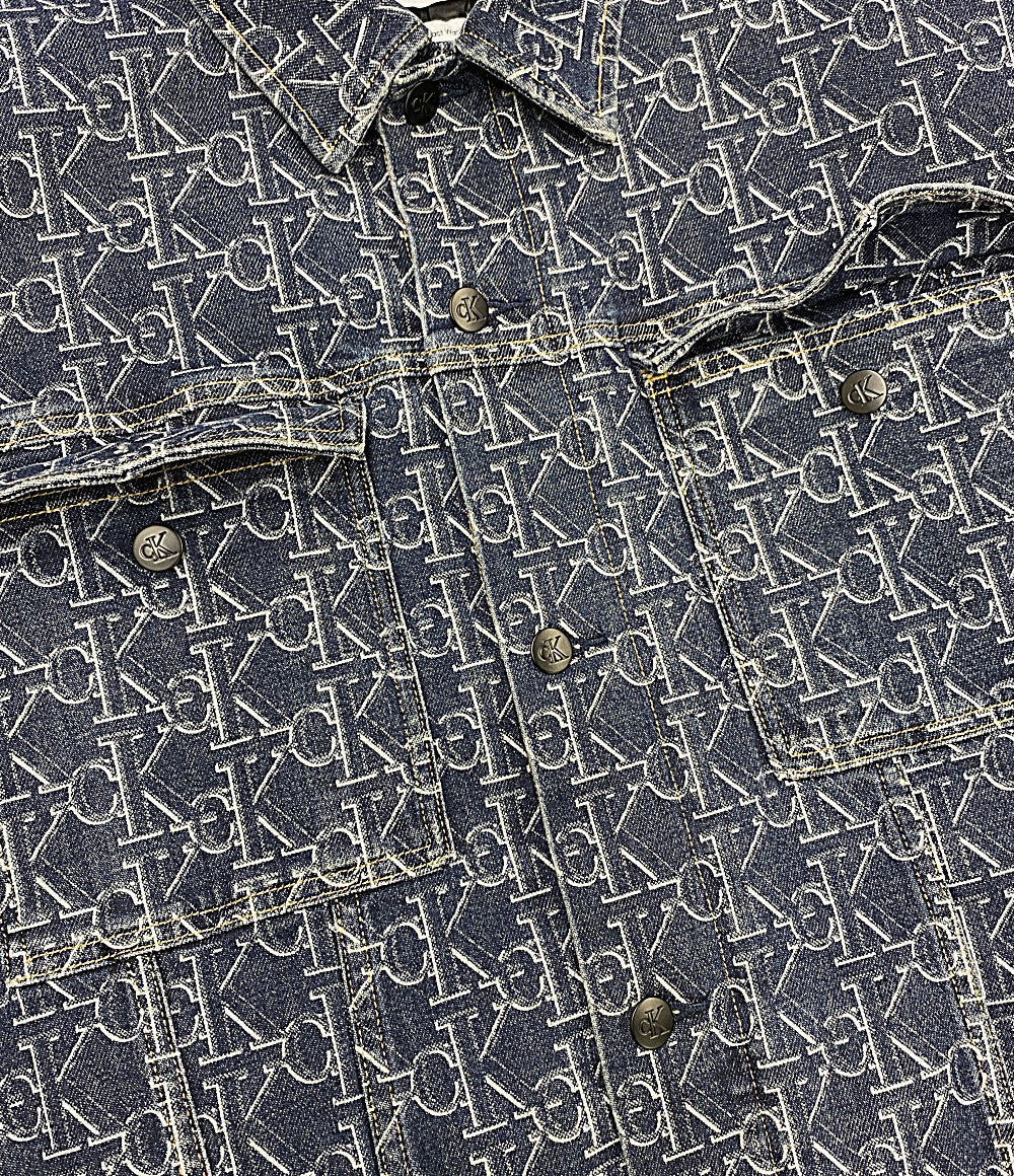 calvin klein Jeans デニムジャケット デニムシグネチャーロゴ ネイビー メンズ SIZE S カルバンクラインジーンズ