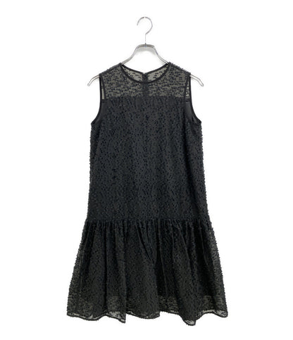 美品 ANAYI ノースリーブミニワンピース ラメカットジャガー 102527-14-260-95-360 レディース SIZE 36 アナイ