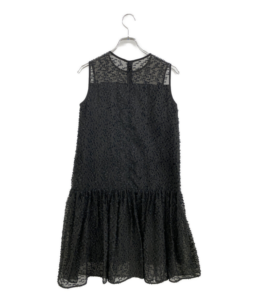 美品 ANAYI ノースリーブミニワンピース ラメカットジャガー 102527-14-260-95-360 レディース SIZE 36 アナイ