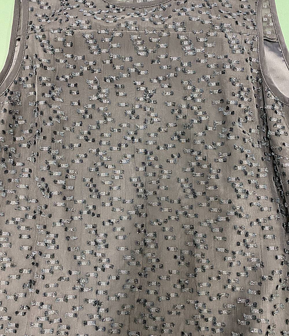 美品 ANAYI ノースリーブミニワンピース ラメカットジャガー 102527-14-260-95-360 レディース SIZE 36 アナイ