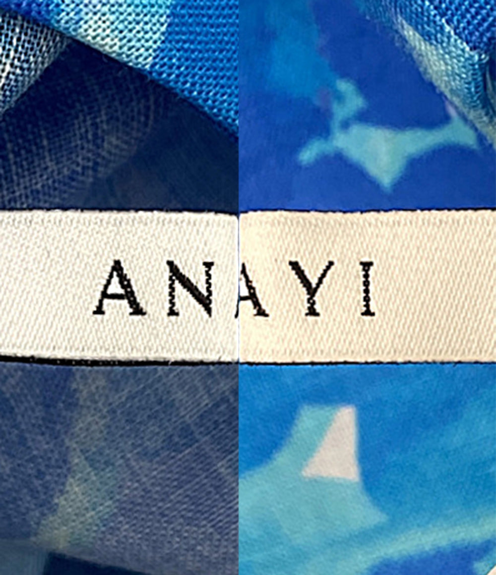 美品 ANAYI ノースリーブワンピース Veil Blue 102627-14-040-61-360 レディース SIZE 36 アナイ