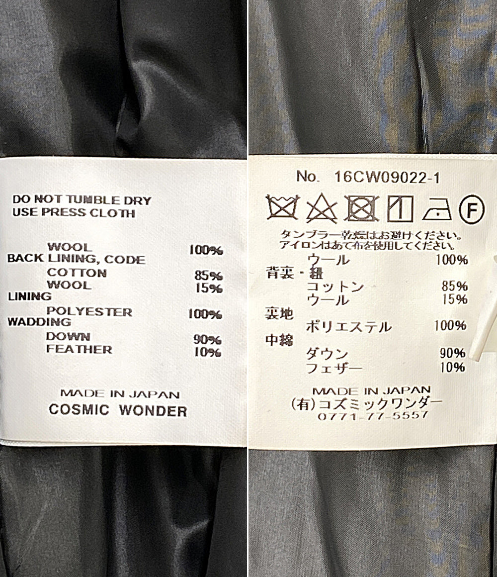 COSMIC WONDER フォークダウンベスト ブラック 16CW09022-1 レディース SIZE S コズミックワンダー