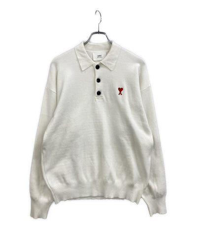 AMI Alexandre Mattiussi アミアレクサンドルマテュッシ 長袖ポロシャツ ホワイト メンズ SIZE XL