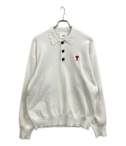 AMI Alexandre Mattiussi アミアレクサンドルマテュッシ 長袖ポロシャツ ホワイト メンズ SIZE XL