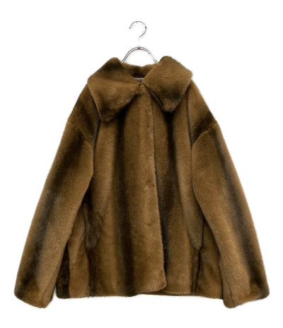 美品 SLY コート F／FUR FRONT HOOK COAT キャメル 030HAZ30-1381 レディース SIZE FREE スライ