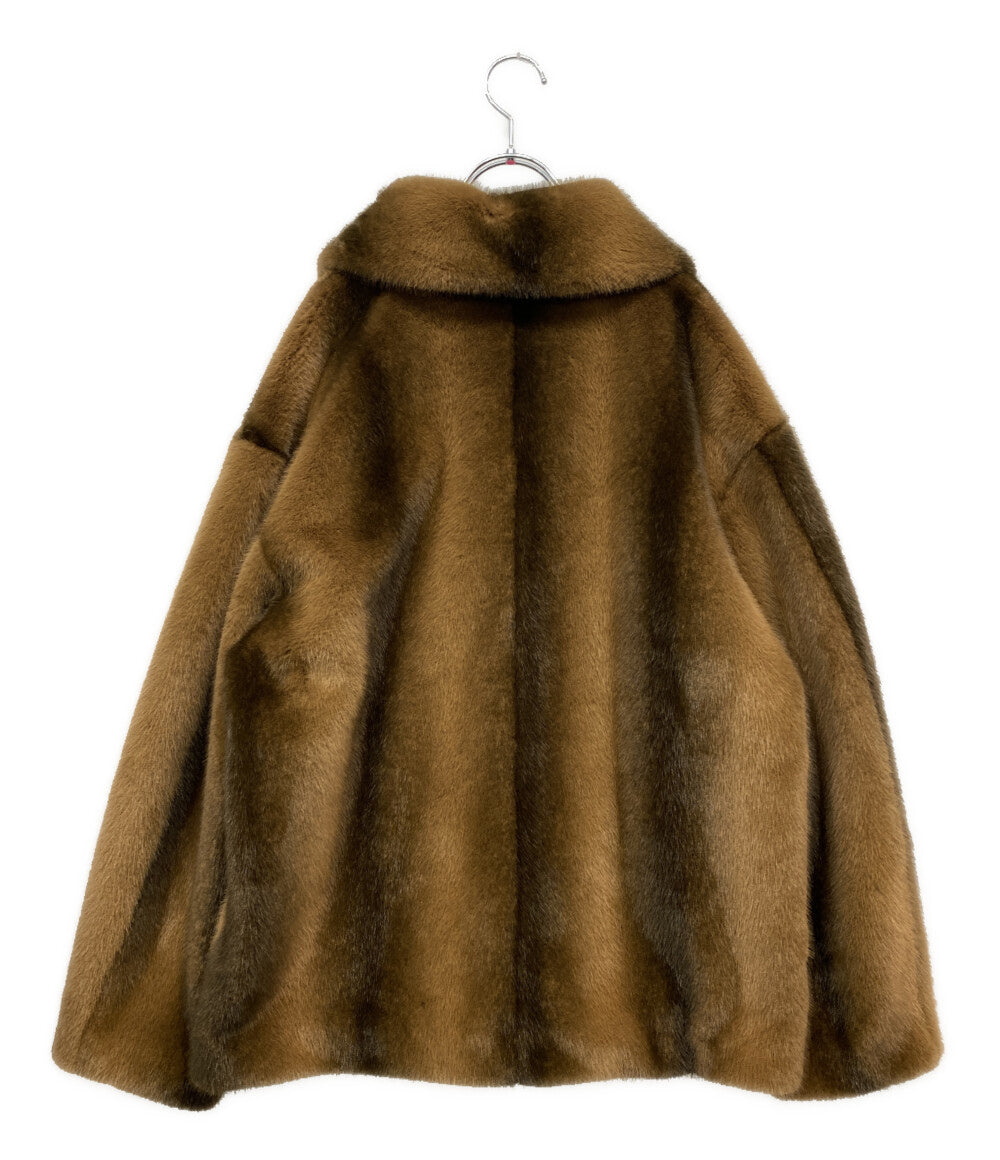 美品 SLY コート F／FUR FRONT HOOK COAT キャメル 030HAZ30-1381 レディース SIZE FREE スライ