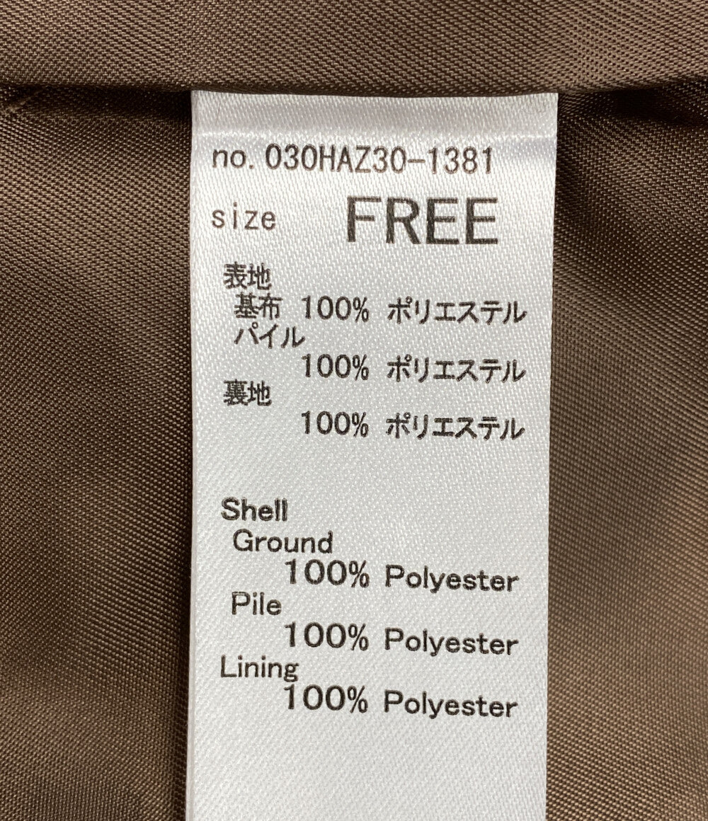 美品 SLY コート F／FUR FRONT HOOK COAT キャメル 030HAZ30-1381 レディース SIZE FREE スライ
