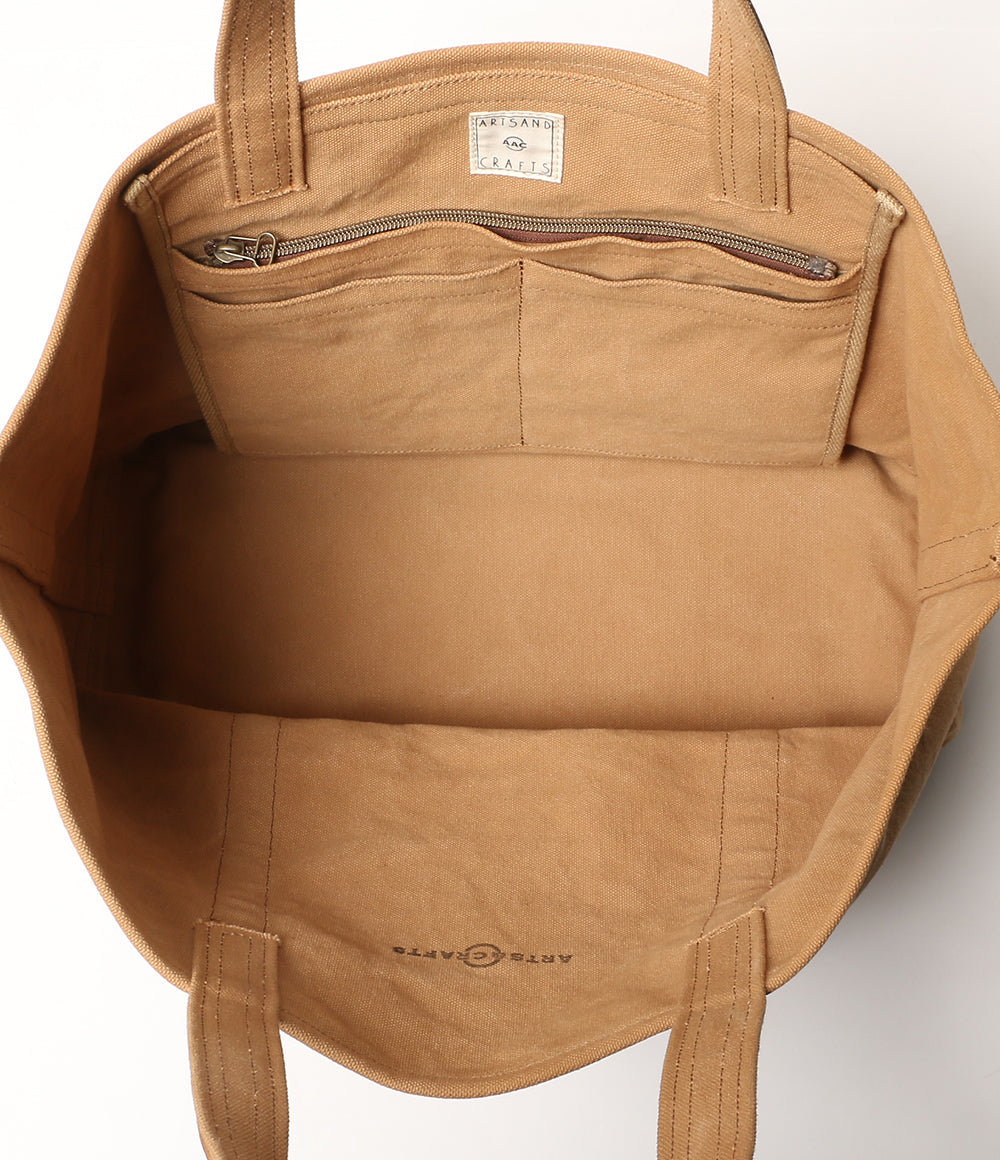 ARTS&CRAFTS アーツアンドクラフツ トートバッグ AGING CANVAS BASIC TOTE ライトブラウン メンズ