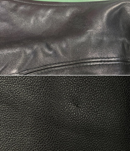 COLE HAAN レザーコート ブラック メンズ SIZE S コールハーン
