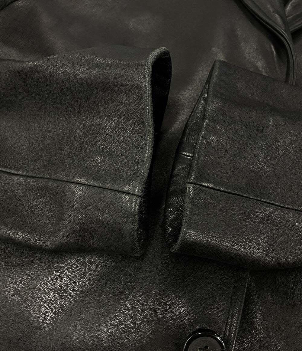 COLE HAAN レザーコート ブラック メンズ SIZE S コールハーン