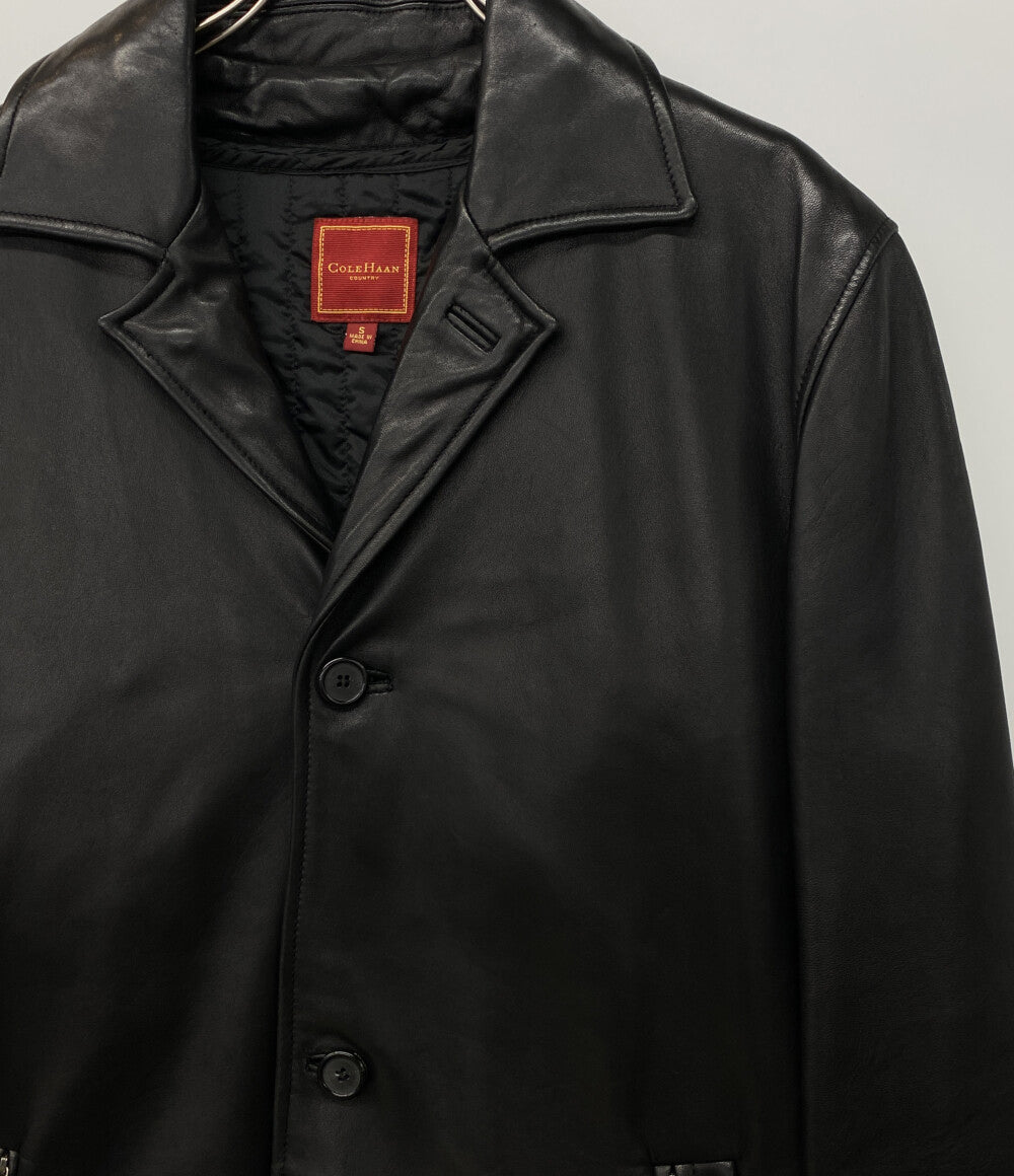 COLE HAAN レザーコート ブラック メンズ SIZE S コールハーン
