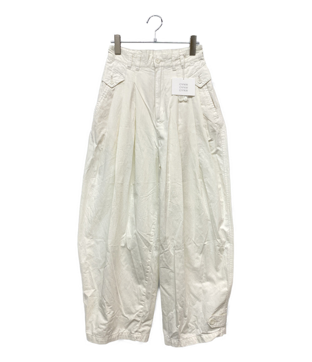 美品 crinkle crinkle crinkle クリンクルクリンクルクリンクル ガーメントダイ オーバータックパンツ CC-4529 レディース SIZE S