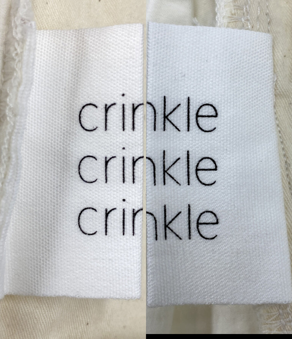 美品 crinkle crinkle crinkle クリンクルクリンクルクリンクル ガーメントダイ オーバータックパンツ CC-4529 レディース SIZE S