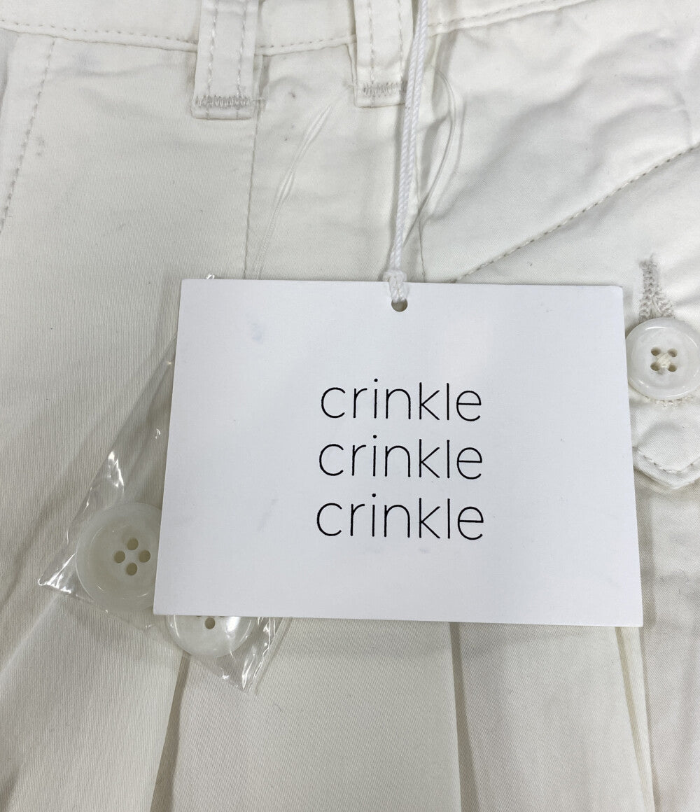 美品 crinkle crinkle crinkle クリンクルクリンクルクリンクル ガーメントダイ オーバータックパンツ CC-4529 レディース SIZE S
